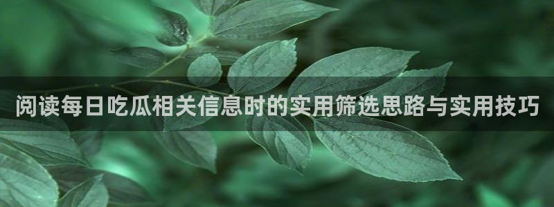 理性吃瓜信息核验